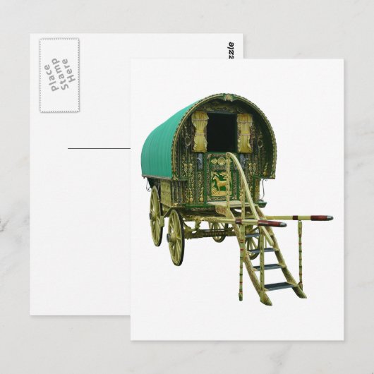 Gypsy bowtop caravan briefkaart (Voorkant / Achterkant)
