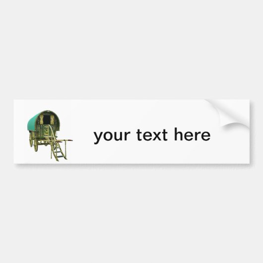 Gypsy bowtop caravan bumpersticker (Voorkant)
