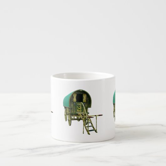 Gypsy bowtop caravan espresso kop (Voorkant)