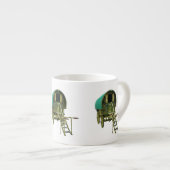 Gypsy bowtop caravan espresso kop (Voorkant rechts)