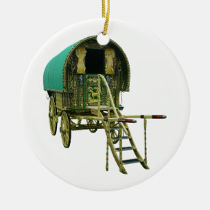 Gypsy bowtop caravan keramisch ornament