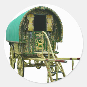 Gypsy bowtop caravan ronde sticker