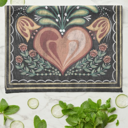 Gypsy caravan harten theedoek (Gevouwen)