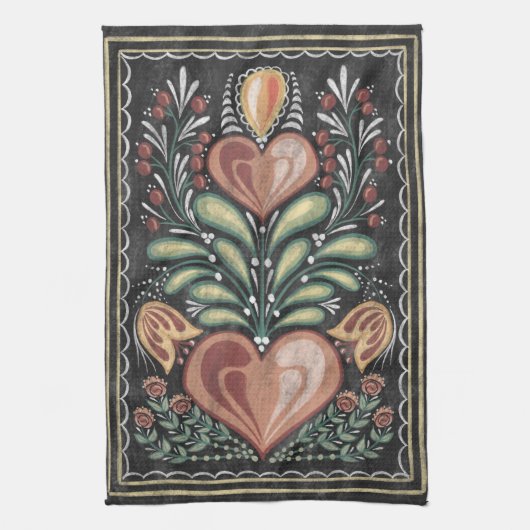 Gypsy caravan harten theedoek (Verticaal)