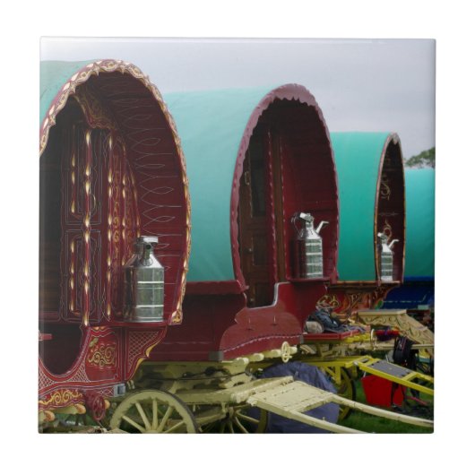 Gypsy caravan tile tegeltje (Voorkant)