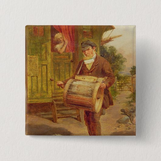 Gypsy Caravan Vierkante Button 5,1 Cm (Voorkant)