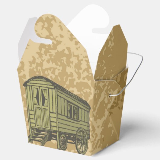 Gypsy caravan wagon bedankdoosjes (Geopend)