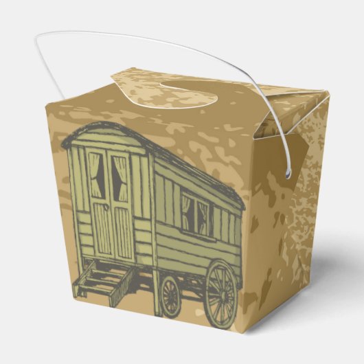 Gypsy caravan wagon bedankdoosjes (Achterkant)