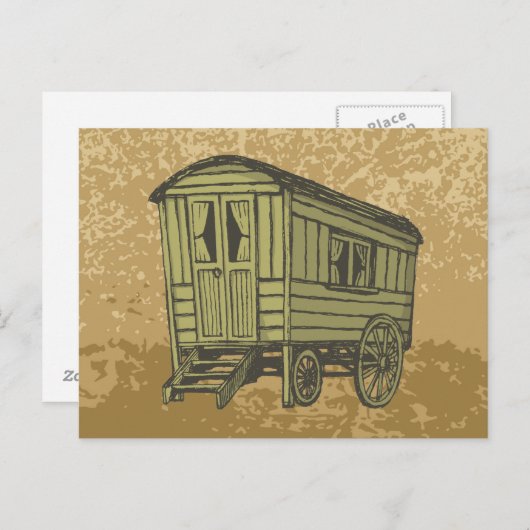 Gypsy caravan wagon briefkaart (Voorkant / Achterkant)