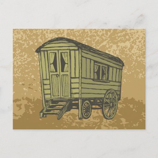 Gypsy caravan wagon briefkaart (Voorkant)