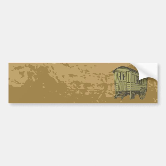 Gypsy caravan wagon bumpersticker (Voorkant)