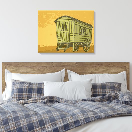 Gypsy caravan wagon canvas afdruk (Insitu (Slaapkamer))
