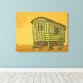Gypsy caravan wagon canvas afdruk (Insitu (Houten vloer))