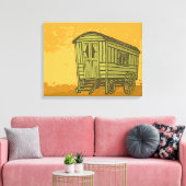 Gypsy caravan wagon canvas afdruk (Insitu (Woonkamer))