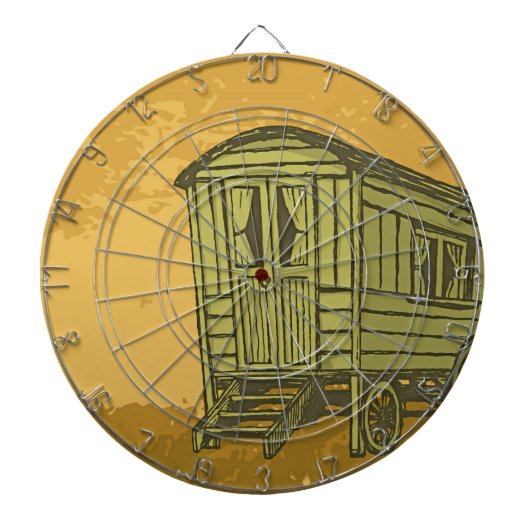 Gypsy caravan wagon dartbord (Voorkant)