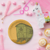 Gypsy caravan wagon papieren bordje (Feest)