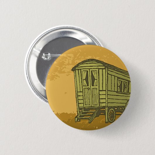 Gypsy caravan wagon ronde button 5,7 cm (Voorkant /achterkant)