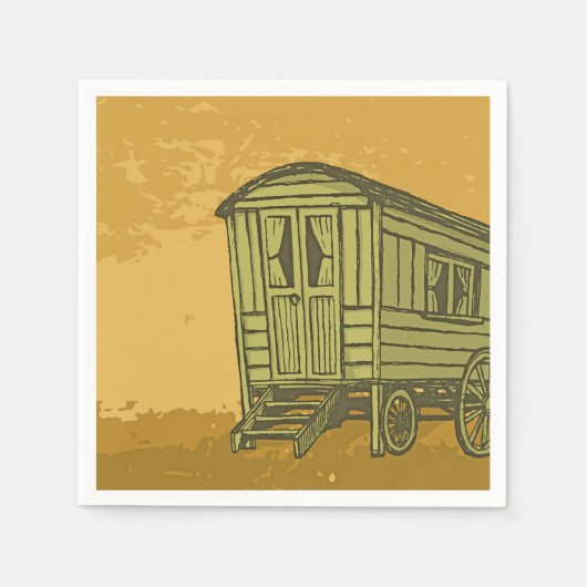 Gypsy caravan wagon servetten (Voorkant)