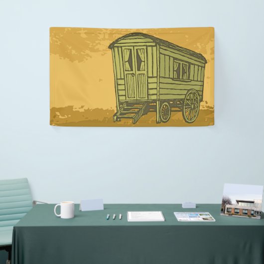 Gypsy caravan wagon spandoek (Beurs)