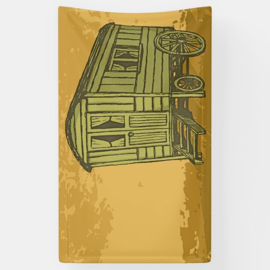Gypsy caravan wagon spandoek (Verticaal)