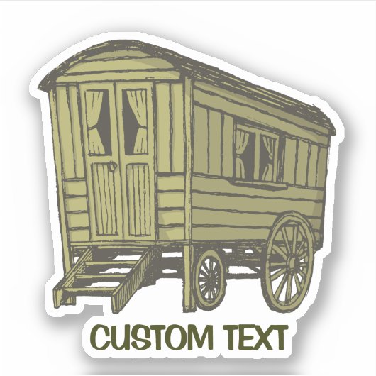 Gypsy Caravan Wagon Sticker (Voorkant)