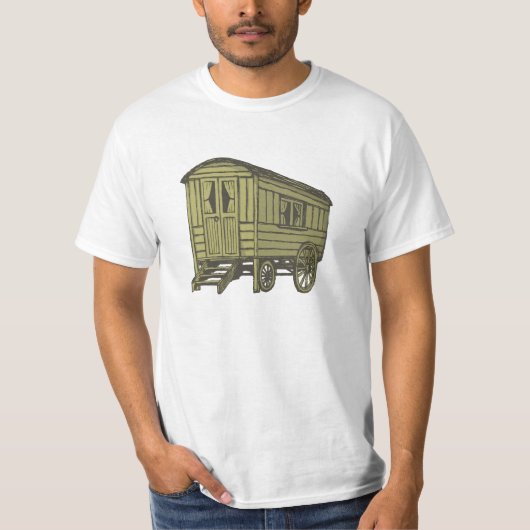 Gypsy caravan wagon t-shirt (Voorkant)