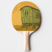 Gypsy caravan wagon tafeltennisbatje (Achterkant)