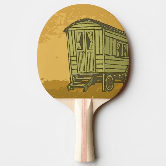 Gypsy caravan wagon tafeltennisbatje (Achterkant)