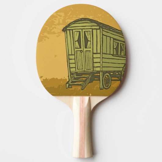 Gypsy caravan wagon tafeltennisbatje (Voorkant)