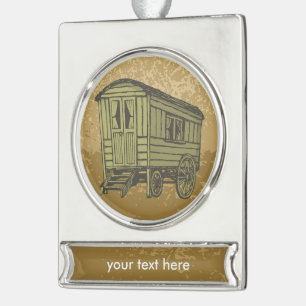 Gypsy caravan wagon verzilverd banner ornament