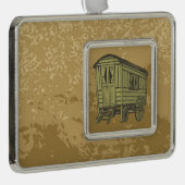 Gypsy caravan wagon verzilverd omlijst ornament (Rechts)