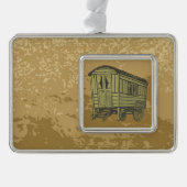 Gypsy caravan wagon verzilverd omlijst ornament (Voorkant)