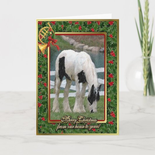 Gypsy Cob Horse Blank Kerst Kaart (Voorkant)