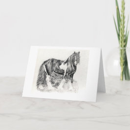 Gypsy Cob Horse Portret Blank Wenskaart Kaart