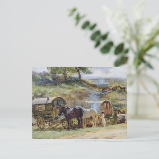 Gypsy Encampment, Appleby, 1919 Briefkaart (Staand voorkant)