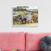 Gypsy Encampment, Appleby, 1919 Canvas Afdruk (Insitu (Woonkamer))