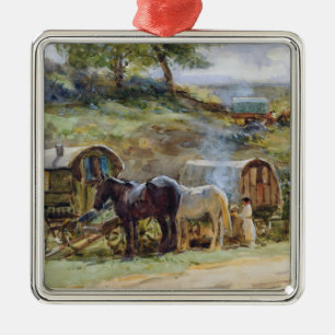 Gypsy Encampment, Appleby, 1919 Metalen Ornament