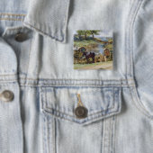 Gypsy Encampment, Appleby, 1919 Vierkante Button 5,1 Cm (In situ)