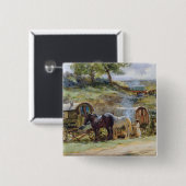 Gypsy Encampment, Appleby, 1919 Vierkante Button 5,1 Cm (Voorkant /achterkant)