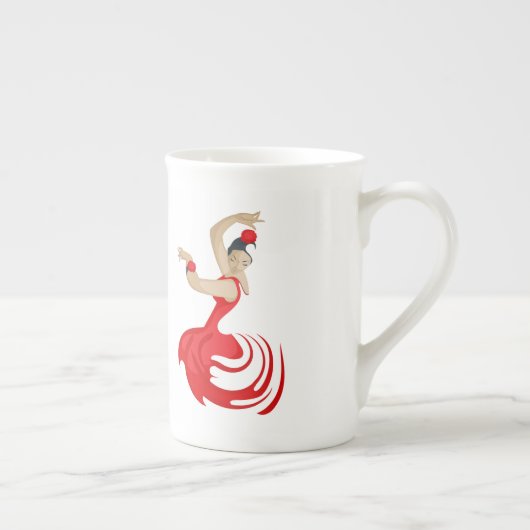 Gypsy Flamenco Dancer Porselein Kop (Rechts)