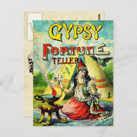 Gypsy Fortune Teller Briefkaart (Voorkant / Achterkant)