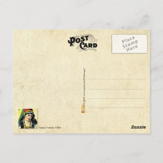 Gypsy Fortune Teller Briefkaart (Achterkant)