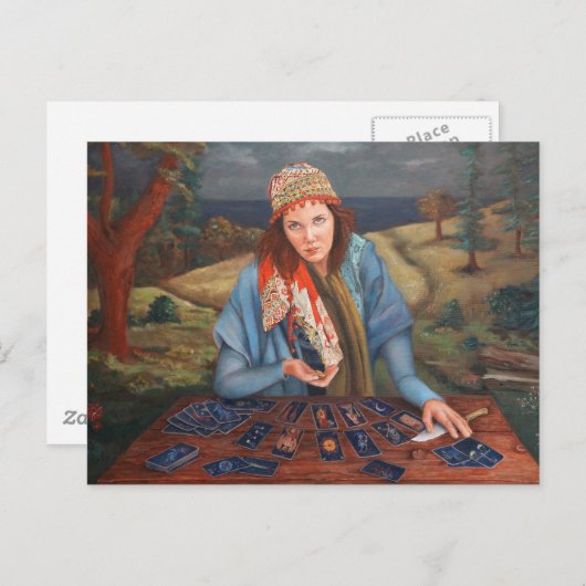 Gypsy Fortune Teller Briefkaart (Voorkant / Achterkant)