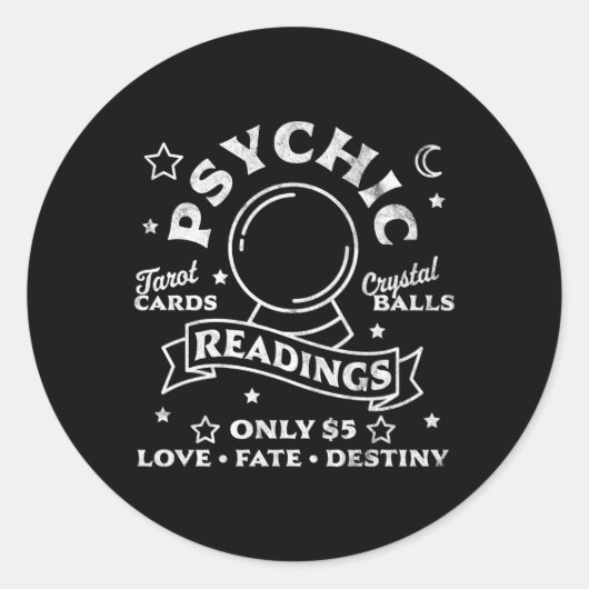 Gypsy Fortune Teller Psychic Readings Tarot Crysta Ronde Sticker (Voorkant)