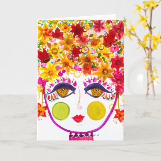 Gypsy Garden Girl Lily - briefkaart (Gele Bloem)
