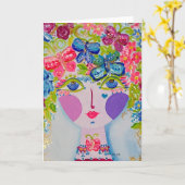 Gypsy Garden Girl Mariposa - Note Card Kaart (Gele Bloem)
