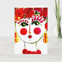 Gypsy Garden Girl Poppy - Note Card
