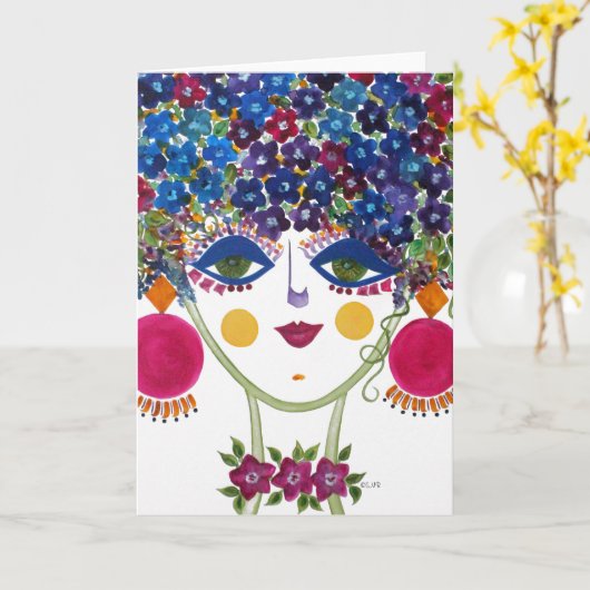 Gypsy Garden Girl Violet - Opmerkingskaart Kaart (Gele Bloem)
