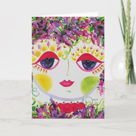 Gypsy Garden Girl Wisteria - Note Card Kaart