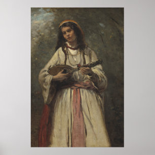 Gypsy Girl met Mandolin Poster